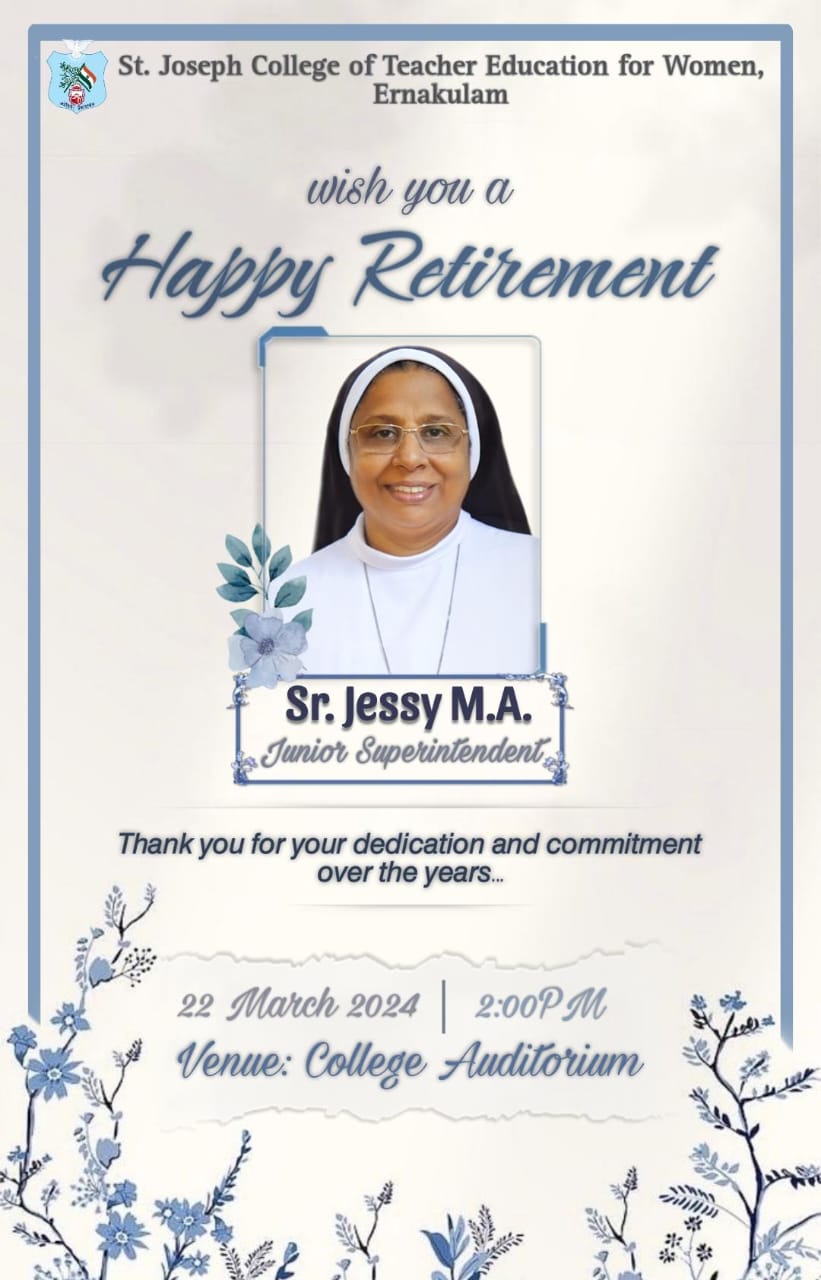 Happy Retirement to Sr Jessy M A,Junior Superindent